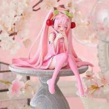 Nuove figure anime MlKU in PVC con abito rosa, modello, giocattoli d'azione, decorazione di fiori di ciliegio rosa, da collezione, regali per i fan