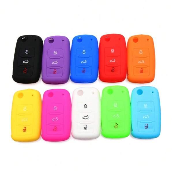 Silicone Key Case For VW Polo Passat B5 Golf 4 5 6 Jetta Mk6 Tiguan Golf CrossFox Plus Eos Scirocco Car Key Cover
