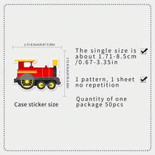 50pcs Cartoon Train Doodle Stickers For Scrapbooking, Drawing Board, Phone Case, Decorative Stickers Room Decor Wall Decor Wall Sticker
