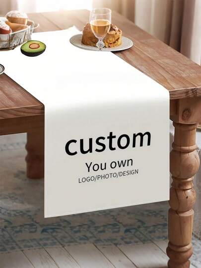 1pc- Custom Logo And Photo Table Runner, Custom Table Runner For Weddings, Birthdays, Anniversaries And Events, Reusable Indoor And Outdoor Celebrations, Seasonal Parties, Kitchen And Dining Room Decoration, Tabletop Decoration Perfect Choice, Simple Custom, Personalized, Unique Ideal Gift, Multi-Functional, Ornamental, Reusable, Exquisite, Stylish, High-Quality, Colorful, Modern, Custom, Personalized, Unique, Customized Festival Party Supplies, Home Refresh, Home & Living, Haunt Your Home, Autumn Home Refresh, Xmas Decoration