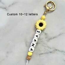 1pc Customized Personalized Silicone & Wood Keychain, Name Tag Key Chain, Mother's Day/Girl's Gift/Graduation/Teacher's Day Gift,School Supplies,Back To School,School Gift,For Office,For School,For Classroom,For Teacher Gifts,For University,For Colleague,For Dorm Rooms,For Teacher,For Boys And Girls,For Teenagers,Junior High School Students,Middle School Students,High School Senior High School Students,College Students,University Students,Freshman,Sophomore,Underclassmen, Colorful,Cute,Adorable,Funny,Kawaii,Y2K,Stylish,Unisex,Casual,Custom,Personalized,Unique,Customized,Ideal Gifts For Him,Ideal Gifts For Her,Her,Boyfriend,Girlfriend,Family,Friends - Silicone Daisy Keychain - View 21
