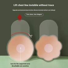 1pc Full-Bust Lift Silicone Adhesive Bra – Anti-Sagging Push-Up Support For F-Cup Women, Ultra-Thin No-Show Nipple Covers, Summer-Ready & Sweatproof For Wedding, Gym, Backless Outfits (Plus Size Friendly) - Multicolor - View 7