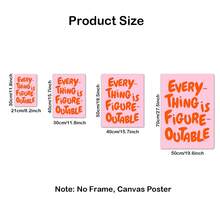 1PC/Set Everything Is Figureoutable Uplifting Quote Poster Print, Inspirational Wall Art, Pink Orange Office Print Motivational Wall Art Affirmation Poster, No Frame - Multicolor - View 6