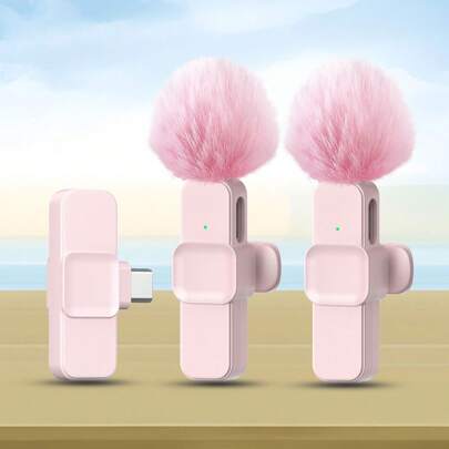 Professional Wireless Lavalier Microphone For Smartphone, Plug-Play Wireless Microphone For Video/Audio Recording, Clip On Lapel Mic For Interview/Vlog/Teaching