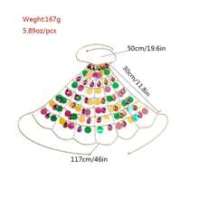 New Sparkly Colorful Sequin Waterdrop Acrylic Body Chain Necklace