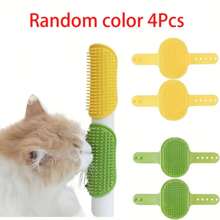 1 Pet Bath Brush, Cat Massage Brush, Dog Washing Glove, Massage Mitt, Cleaning Brush, Pet Shampoo Brush, Silicone Massage Rubber Bathing Comb With Adjustable Round Handle, For Dogs And Cats