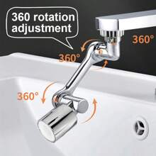 Universal 1080°Swivel Robotic Arm Swivel Extension Faucet Aerator Kitchen Sink Faucet Extender Mixer Tap Nozzle Flow Mode