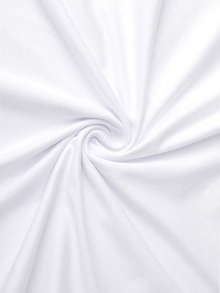 1 Set Girls' Cherry Print Bow Tie Short Sleeve T-Shirt And Casual Dress, Ideal For Students And Kids In Summer - White - View 5