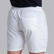 Men's Twill Shorts Simple Casual Fabric Pocket Drawstring Bermuda Shorts - Light Wash - View 3