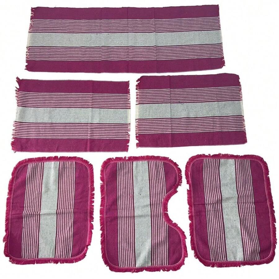 Bathroom Set + Kitchen Rug Runner Set 3 Pieces - 粉紅色 粉紅色 - 查看 1