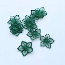 10 件迷你彩色花卉欧根纱贴花、婚纱头饰装饰贴片 - 彩色 - 查看 6