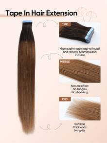 jessie's wig Jessie's 貼片式接髮片 真人髮絲 20片/包 50g 絲滑直髮 漂染金髮 自然外觀頂級品質 混棕色 2T6# - S2/6 - 查看 3