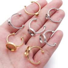 2pcs/Pack Stainless Steel Bezel Setting Rings, Hypoallergenic Rust-Proof DIY Jewelry Ring Base