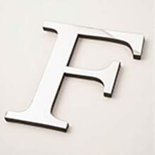 Pegatinas decorativas de pared de letras de espejo acrílico 3D gruesas, 10cm/15cm/20cm letras autoadhesivas extraíbles de espejo acrílico, resistentes al agua y a la corrosión