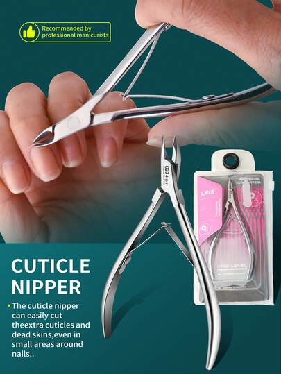 LRIS 1 pieza Herramienta profesional de acero inoxidable quitacallos, recortador de cutículas, recortador de bordes de uñas, apta para uso en salón y hogar