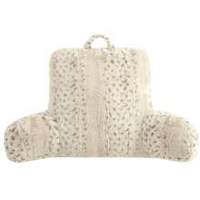 Snow Leopard Faux Fur Back Pillow, 23 In. X 30 In. - Beige - View 2