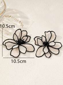 1 Pair Floral Elegant Multi-Layer 3D Fabric Earrings, Suitable For Women Everyday, Holiday And Party Wear