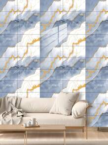 10 pegatinas adhesivas de vinilo de Salpicadero de PVC de mármol artificial autoadhesivo, pegatinas de pared autoadhesivas de corte DIY, resistentes al calor para salpicaderos de azulejos en paredes de baño y cocina, cocina, chimenea, lavadero, paredes de caravana, a prueba de agua, también para sala de estar, dormitorio y pared posterior de TV (5.9/7.87/11.8/15.7/11.4 X 22.4 pulgadas)