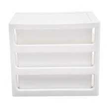 Large-Capacity Drawers, 3-Tier Storage Organizer, Sturdy PP Material, Stylish White Design - White - View 4
