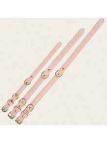 New INS Style Pink Leather Pet Dog Collar With Gold Buckle, Suitable For Large, Medium And Small Pets, Soft, Comfortable, Durable Gold-Plated Metal Buckle, More Sturdy Than Plastic Buckle, Easy To Tighten And Quickly Release