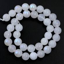 1 件月光石珠，各种尺寸 4/6/8/10 毫米，时尚优雅人造珍珠美人鱼彩色手工 DIY 串珠，适用于手链、项链、珠宝制作、吊坠、配饰 - 白色 - 查看 8