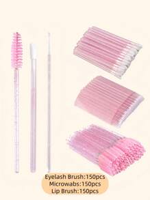 Kit de Extensão de Cílios com Escova Descartável Microswab, Escova de Cílios, Escova de Lábios, Aplicador de Máscara de Cílios, Kit de Beleza com Varetas (Preto) - Beleza e Cuidados Pessoais 100/300/450 peças