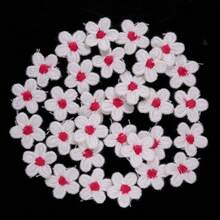 30 件/包 5 瓣迷你花朵刺绣布贴，彩色花卉缝纫装饰贴，适用于 DIY 服装、裤子、袜子、鞋子、帽子和织物修补