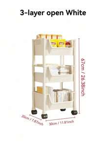 1pc Rolling Storage Rack, Freestanding Simple Home Use Multi-Tier Storage Cabinet, Narrow Bookshelf, Wall-Mounted Narrow Bookcase, Small Cart Storage Rack, Multi-Layer Storage Rack For Kitchen, Bathroom