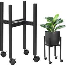 Metal Flower Pots, Flower Racks, Plant Storage Containers, With Wheels That Can Be Moved, Suitable For Gardening, Home Gardens, Terraces, Etc - Black - View 2