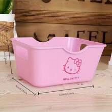 Sanrio 1 pièce Panier de rangement en plastique hello kitty de Sanrio, parfait pour organiser des articles de papeterie mignons, du ruban, des cosmétiques et des fournitures de salle de bain. Convient pour une utilisation sur le bureau. Idéal pour les cadeaux de stockage à la maison, anniversaire, remise de diplôme