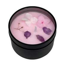 1pc High-End Black Metal Tin Scented Candle, Dried Flowers & Crystal Decor, Natural Soy Wax, Home Decoration, Suitable As Gift For Friend, Holiday, Birthday, Eid Al-Adha, Mother's Day, Father's Day