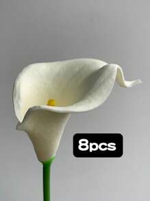 8 stuks witte kunstmatige calla lelies, zijden nepbloemen (32 cm) voor Moederdag, Pasen, huis, keuken, bruiloftsdecoraties, nieuwjaar, lente, kamerdecoratie, tuindecoratie, buitenplanten, tuinieren, nepbloemen