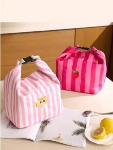 1 szt. Wyściełana izolowana torba na lunch, przenośna, podręczna torba na lunch do biura, szkoły, dojazdów, powrotu do szkoły, torba do noszenia na zewnątrz - Wielokolorowe - Zobacz 7