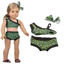 3 Sets, Fits 18 Inch Dolls, Fashion Doll Summer Cute Swimwear Set, Includes 2 Pieces Bikini, 1 Piece Swimsuit, 1 Hair Clip, 5 Pieces Total, Excluding Doll And Shoes, Great Gift For Friend