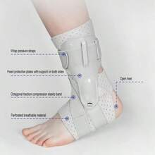 AOLIKES 1PCS Ankle Brace For Sprained Ankle, Ankle Support Brace With Side Stabilizers For Men & Women, Ankle Splint Stabilizer - Grey - View 5