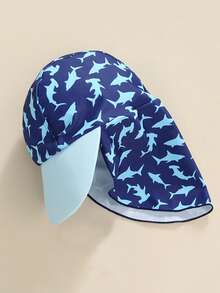 Toddler Swimsuit Boy 3 Pieces Rash Guard Set Shorts And Sun Hat Swimwear Baby Bathing Suit Sunsuit Swim Shirt UPF 50+ - Baby Blue - View 4