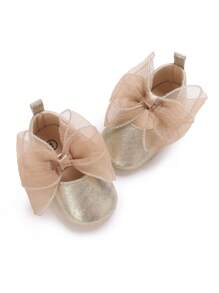 Fashionable Newborn Infant Girl Shoes, Elegant Noble Princess Shoes, Comfortable Soft Sole Anti-Slip Casual Flat Shoes