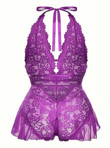 Women's Plus Size Sexy Lace Teddy Lingerie