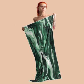 1pc Extra Large Colorful Beach Towel - Super Soft & Absorbent Microfiber, Quick-Dry, Suitable For Travel, Yoga, Camping, Swimming - Perfect For Bathroom, Camping Gear | Tropical Print | Polyester Blend