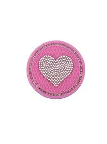1pc Rhinestone Heart Decor Car Coaster,Packs Bling Car Cup Holder Coaster,