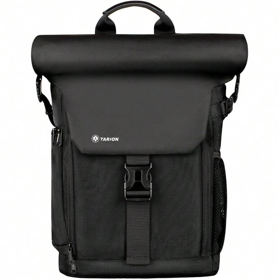 Camera Backpack Rolltop Photography Backpack With Removable Laptop Case 2 In 1 Large Capacity Camera Bag With Waterproof Rain Cover For DSLR SLR Cameras (SP-01 Black) - Default - View 1