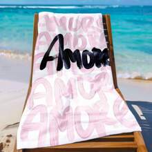 1 Stück Cartoon weicher rosa Strandtuch für Damen und Herren, geeignet für Outdoor, Strand, Fitness, Reisen, Sport, Sommerbaden, perfektes Sommer Party/Urlaubsgeschenk, Muss-have für Sommer Reise Strandutensilien