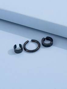 3pcs/set Minimalist Ear Cuff - Black - View 4