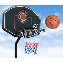Youth Height Adjustable Basketball Hoop, Free Standing Portable Basketball Stand With Height Adjustable From 1.9-2.6m - Black - View 3