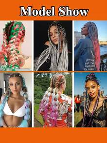1PC 24 Inch Jumbo Braid Hair Extensions For Women Synthetic Attachment Expression Hair Extensions Crochet Braids Hair For Box Braids - Hot Pink - View 7