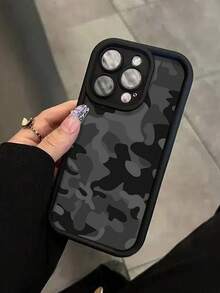 迷彩彩绘凹槽新款黑色防摔加厚简约时尚外壳兼容 16 ProMax / 13 / 16 / 15，彩绘15 ProMax，P13手机壳P14女款P11软壳P12防摔XS.XR /78P.78GES2 16/15/ XR / 16 PROMAX/7P8P/P12PROMAX/P13PROMAX/P14PROMAX /P13/P14/P11/P12/P14女款软防摔XS/S/XSMAX/78GES手机壳保护套 - 彩色 - 查看 6