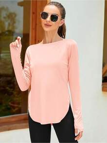 ZHENWEI Women's Long Sleeve Sun Shirt UV Protection Workout Tops Lightweight UPF 50+ Golf Gym Hiking Shirts Outdoor Clothing - 淺粉色 - 查看 3