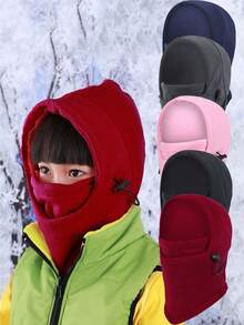1 件装颈部全脸滑雪面罩头罩儿童羊毛拉法帽男孩女孩儿童滑雪帽