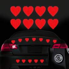12片装汽车心形反光贴纸，适合作为送给男朋友、家人的礼物 - 12pc愛心反光貼 - 查看 5