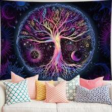 Tapeçaria roxa de árvore da vida para pendurar na parede, colcha de solteiro, lençol de piquenique, decoração de parede, cobertor, arte de parede, decoração de quarto hippie (solteiro, 82 x 54 polegadas), pacote de instalação grátis, presentes, aniversário, formatura, decoração de casa, pôster, decoração de casa, sala de estar, tapeçaria para quarto, bandeira, decoração de quarto, coisas